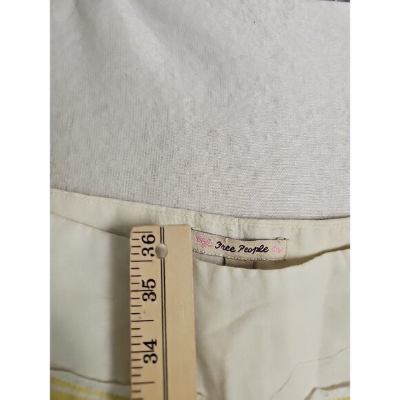 Free People Linen Blend Light Flare Skirt Beige Size 0 Boho Cottage Core - Picture 2 of 6